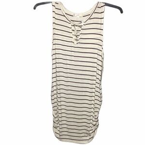 GLITZ Maternity Ivory sleeveless ruched top